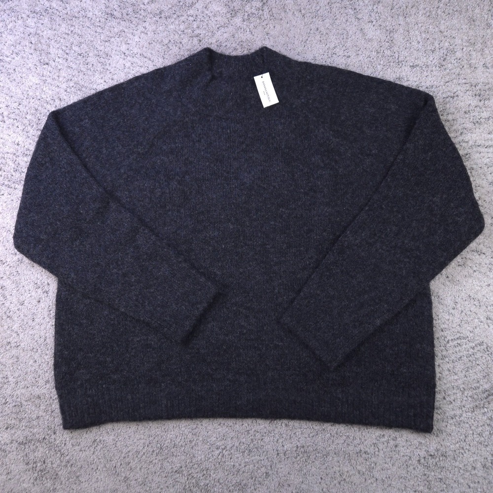 Banana Republic Sweater Womens XL Wool Blend Pullover Mock Neck Charcoal New NWT